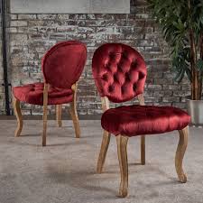 Tufted Garnet Red Velvet Dining Chairs Set Of 2 Velvet Dining Chairs Dining Chair Upholstery Dining Chairs