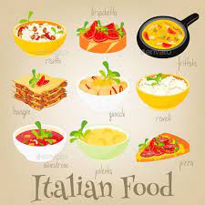 Italian Food Set Italian Recipes Italian Cuisine Food Clipart