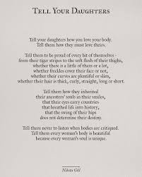 Throw Back To This Poem One Of My Favourite Poems To Have Written Of All Time We Learn From Our Parents How To Love Our Bodies And All