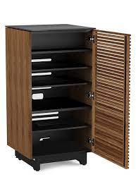 With glass shelving and steel tubes making up the frame, this is a cool and contemporary audio cabinet that will be ideal for any modern home. Corridor 8172 Audio Tower Stereo Cabinet Bdi Furniture