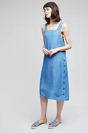 Corey Chambray Pinafore Dress Blue Anthropologie Clothing Dresses Pinafore Dress