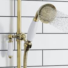 Handheld Shower Head Victorian Antique Brass Solid Brass Porcelain ENKI E16  | eBay UK