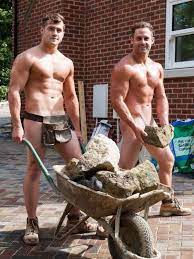 Men naked working