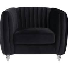 kent club chair in quilted black velvet