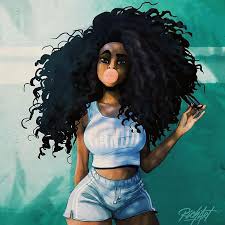 Tres Joli Dessin Black Art Art Fille Noire Art Afro Au Naturel