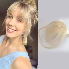 The revolutionary heat friendly synthetic fiber looks and feels like real hair and can be styled with heat tools up to 350 degrees. 100 Human Hair Clip In 3d Air Bangs Hand Made Hair Bangs Bleach Blonde Fring