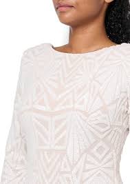 Dress the Population Women's Emery Long Sleeve Stretch Sequin Midi Sheath  at Amazon Women’s Clothing store