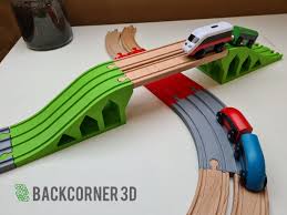 Wooden Train Track Double Bridge Set Brio Extension Etsy In 2021 Wooden Train Track Wooden Train Wooden Train Set