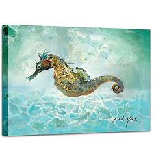 Your personal style is a big part of your home; Coastal Wall Decor Ocean Decor Wall Art Bathroom Pictures For Wall Nautical Beach Themed Home Farmhouse Restroom Decoration Seahorse Canvas Painting Print 12x16 Ready To Hang Walmart Com Walmart Com
