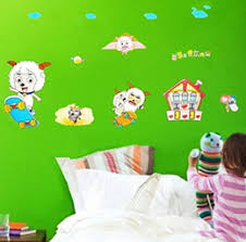 New Design Pleasant Sheep Wall Stickers Removable Wallpaper Children Kid Room Cute Hot Sale Decor Large Decoration Adhesive Wall Home