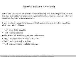Logistics Assistant Cover Letter
