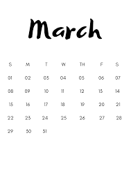 March 2020 A4 Printable Calendar Monthly Calendar Template Calendar Template Calendar