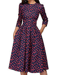 Scegli tra immagini premium su abito da cocktail della migliore qualità. Jojjjoj Abito Da Donna Vintage Anni 50 Con Abiti Da Cocktail Abiti Vintage Retro Elegante Abito Da Sera A Mezza Manica 3 4 Faceshopping