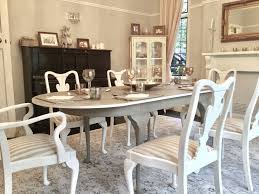 Dining room chairs barrier slip covered dining chair. Queen Anne Style Dining Set Hand Painted In French Grey And Old White And Finished With A Dining Room Updates Dining Table Makeover Dining Room Table Makeover