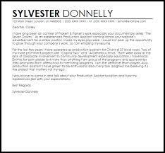 Want a better shot at landing a job interview? Production Assistant Cover Letter Sample Cover Letter Templates Examples