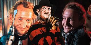 Freddy Krueger actor Robert Englund with the ladies of the Elm Street  franchise.