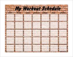 exercise schedule template 7 free word excel pdf format