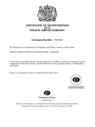 Does nw offer total corporation services to companies? Certificate Of Incorporation Ofa Private Limited Company