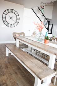 Want to know how to build a fancy farmhouse. Diy Farmhouse Table And Bench Honeybear Lane