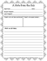 A Note From The Sub Substitute Teaching Substitute Teacher Tips Substitute Teacher Binder