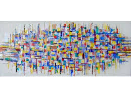 I am really vibing some … Color Allure Abstract Color Block Painting 28 X 12 X 1 7 Gallery Wrapped By Artist Konnie Laumer