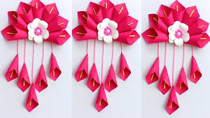 Watch papercraft diy paper crafts : Diy Simple Home Decor Wall Decoration Hanging Flower Paper Craft Ideas Paper Craft Youtube