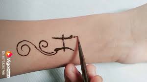 N letter henna mehndi tattoo designs. H Name Tattoo Mehndi Design