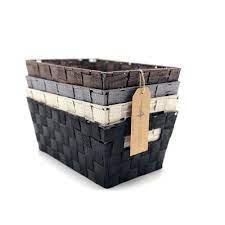 Wine rack, desks, dressers, drawers, entertainment units, futons 4xplastic Basket W Handle Wicker Design Easy Grab Basket Home Office Storage Household Supplies Cleaning Home Organization