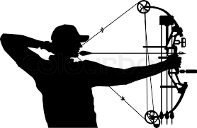Black Bow And Arrow Silhouette Silhouette Of Bow Hunter Drawing Bow Stock Vector Colourbox On Colourbox Bow Hunter Silhouette Vector Archery Arrows