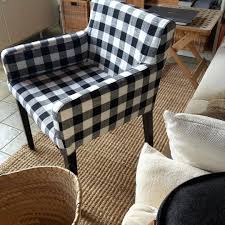 Black And White Check Chair Covers Budget Diy A New Handmade Chair Cover For The Ikea Nils Chair In A Pure Linen Buffalo Check In Black And White The With Images Handmade Chair Diy On A