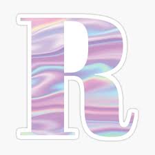 Letter R Holographic Stickers Lukisan Huruf Seni Buku Huruf