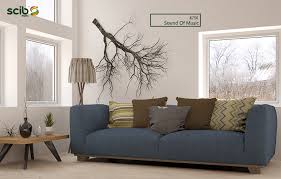 A Minimalistic Living Room Painted In Sound Of Music 8756 Topped With A Tree Branch For Wall Art An Living Room Paint Paint Colors For Home Wall Paint Colors