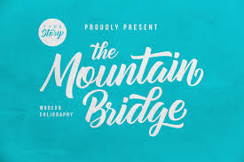 Download Mountain Bridge Free Fonts Script Handwritten Pixelify Net PSD Mockup Templates