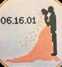 Small cross stitch cross stitch cards cute cross stitch beaded cross stitch cross stitch borders crochet cross cross stitch flowers cross stitch designs cross stitching. Modern Wedding Counted Cross Stitch Pdf Pattern With Bride And Groom Silhouette Personalized With Wedding Date And Names Wedding Cross Stitch Patterns Wedding Cross Stitch Cross Stitch