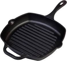 Cast iron grill pan with cover. Amazon Com Victoria Cast Iron Grill Pan Square Grill Pan Seasoned With 100 Kosher Certified Non Gmo Flaxseed Oil Everything Else