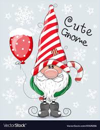 Greeting Christmas Card Cute Cartoon Gnome On A Blue Background Download A Free Preview Or High Quality A Christmas Drawing Christmas Cards Christmas Pictures