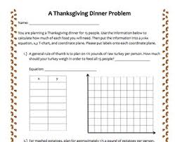 Math Ccss Thanksgiving Dinner Problem