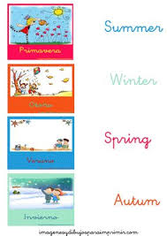 Las Estaciones Del Ano En Ingles Para Aprender Imagenes Y Dibujos Para Imprimir Kids English English Activities Teaching English