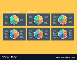 Business Infographics Pie Charts With 3 4 5 6