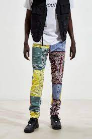Bandana black mens jogger sweatpants, unisex adults sport pants with drawstring and. Urban Outfitters Cotton Uo Bandana Skinny Pant For Men Lyst