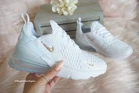 Nike air max 270 react men's • white/black/metallic pewter. Swarovski Bling Nike Air Max 270 Shoes In Rose Gold Swarovski Etsy