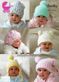 Instant Download Pdf Knitting Pattern 6 Assorted Etsy In 2021 Knitted Hats Kids Baby Hats Knitting Baby Hat Patterns
