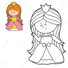 Vector De La Página Para Colorear Ilustración De Una Niña Feliz De Dibujos  Animados Para Niños, Colorear Y álbum De Recortes Ilustraciones  Vectoriales, Clip Art Vectorizado Libre De Derechos. Image 69388479.