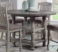 Counter height dining table sets this dinning elegant in design and flexible to use for any purpose. Lorraine Distressed Gray Round Counter Height Dining Table From Avalon Furniture Coleman Furniture