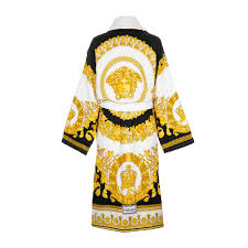 Hallo und herzlich willkommen auf unserer seite. Buy Versace Home Crete De Fleur Bathrobe Gold White Black Amara