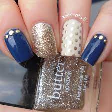 Check spelling or type a new query. Mix And Match Gold And Navy Nail Art By Ann Kristin Navy Nails Navy Nail Art Nails