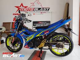Fu 2013 dengan fu 2012. Modifikasi Striping Suzuki Satria Fu 150 Blue Racing By Motoblast Motoblast