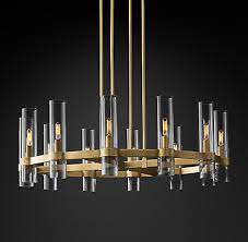 Restoration hardware ravelle round chandelier 36 art deco forms are reimagined with a modern minimalist sensibility in this collection from renowned lighting designer ian k. Ravelle Chandelier Collection Rh Modern