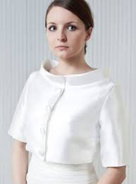 Satin Brautjackchen Blazer Bolero Im 60er Jahre Look Mit Kragen Bolero Jacket Formal Bride Jacket Fashion