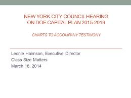 new york city council hearing on doe capital plan charts to